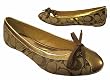 Coach Jana Signature Khaki Gold Ballet Flats A2098