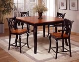 Black and Cherry Counter Height Table and Stools Set 4 - Entree Dining