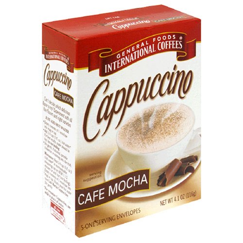 General Foods International Coffees Cappuccino Mix, Cafe Mocha, 5-Count Envelopes (Pack of 12)
