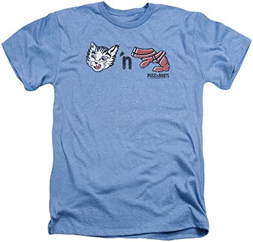Puss In Boots Animated Comedy Fantasy Movie Rebus Logo Adult Heather T-Shirt Tee