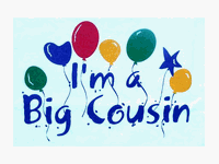 I'm a Big Cousin T-shirt - Bright Balloons Design, S(6-8)
