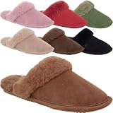Bearpaw Women's Suede / Sheepskin Slipper - Style 483 Scuff