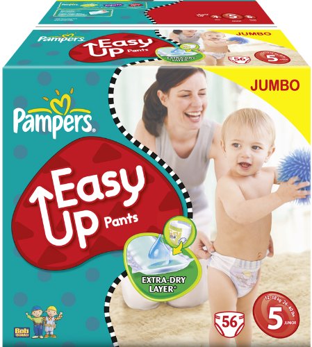 Pampers Easy Up Size 5 (26-40 lbs/12-18 kg) Training Pants - 2 x Jumbo Packs of 56 (112 Training Pants)