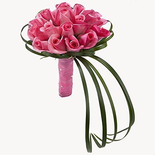 Vistaflor - Wedding Rose & Lily Grass Elegant Collection Solid Colors Hot Pink 10 Pack