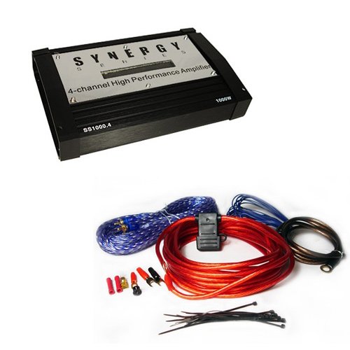 MA Audio SS1000.4 1000 Watt 4 Channel Car Amplifier w/10 Gauge Amp Kit
