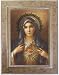 Immaculate Heart of Mary Mahogany Wood Framed Art Under Glass, 8" x 6" Frame, 4" x 6" Print - MADE IN ITALY