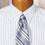 50s Two-Ply Fine Line Stripe Traditional Straight Collar Button Cuff