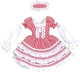 ロリータチェックワンピースセット 赤×白