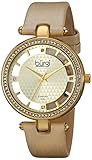 Burgi Women's BUR104YG Gold-tone Diamond and Crystal-Accented Watch with Gold Satin Band