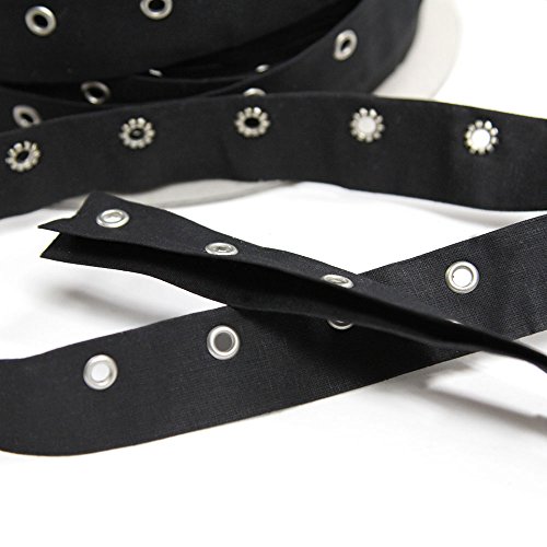 100% Cotton Black Eyelet Tape, Sold by the Yard, Made in Italy