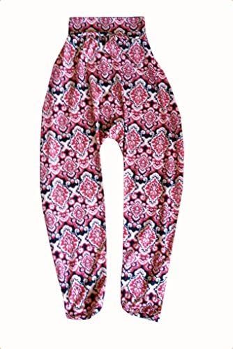 Girls Harem Style Hip-Hop Dance Pants - Red and Black India Print