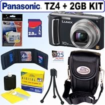 Panasonic Lumix DMC-TZ4K 8.1MP Digital Camera (Black) + 2GB Accessory Kit
