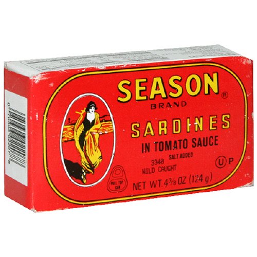 Seasons Club Sardines In Tomato Sauce, 4.375-Ounce Tins (Pack of 24) by Seasons