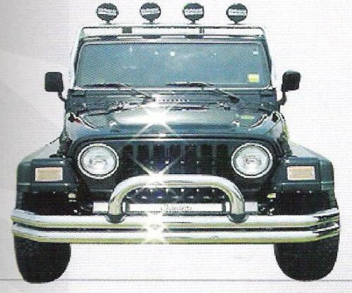 1976-2005 JEEP WRANGLER STAINLESS STEEL FRONT DOUBLE TUBE BUMPER WITH HOOP