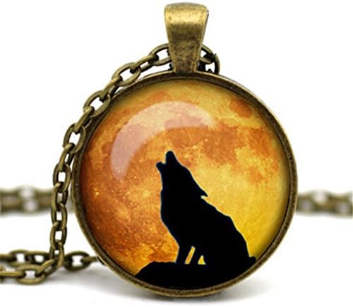 Jewelryfinds Retro Sirius Ancient Bronze Plating Acrylic Round Necklace