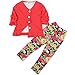 Jastore 3Pcs Baby Girls Flower Clothing Sets Coat+Shirt+Floral Pants