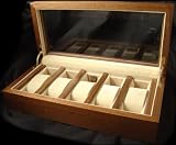 LUXURY 5 WATCH WALNUT DISPLAY BOX CASE handmade