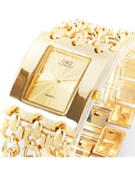 Fashion Bling Golden Steel Elegant Lady Womens Quartz Clock Wrist Watch Vogue Gift