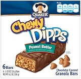 Quaker Peanut Butter Chewy Dipps Granola Bars, 6 Bars per Pack (Pack of 6)