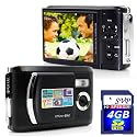SVP Xthinn-8061 Black 12MP Max 2.8-inch LCD Slim Digital Camera with rechargeable battery + FREE SVP 4GB SDHC Memory Card