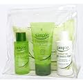 Simple Travel Bag  - Containing Moisturiser, Cleansing Wipes, Toner & Facial Wash in a Handy Clear Travel Pouch