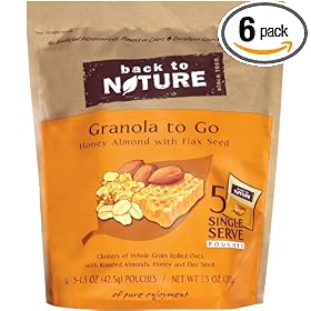 Back To Nature Granola To Go Honey Almond, 7.5-Ounce Pouches (Pack of 6) by Back to Nature