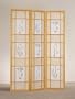 Oriental Style 3 Panel Natural Frame Room Screen/Divider