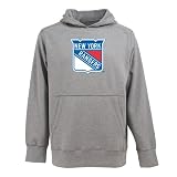 NHL New York Rangers Signature Hood Long Sleeve Hooded Fleece, Grey Heather, X-Large