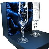 Bride and Groom Gifts, Personalised Wedding Champagne Flutes,