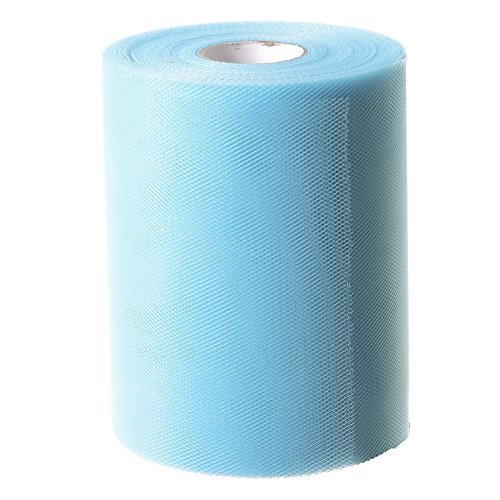 Ling's moment TM 6 Inch x 100 Yards (300FT) Tutu Skirt Fabric Tulle Spool Roll (1, Aqua Blue)