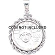 14K White Gold Screw Top Bezel for 1/4oz Liberty Coin