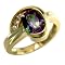 10K Yellow Gold Oval-Shape Mystic Fire Topaz and Diamond Swirl Ring