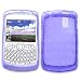RIM BlackBerry Curve 8300 8310 8320 8330 Crystal Silicone Skin Case Transparent Purple Check Pattern