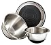 Kitchen & Housewares : Meyer Circulon Mixing Bowl Set, Stainless Steel & Black, 3 Piece, 1.0 Litre, 2.5 Litre & 4.0 Litre