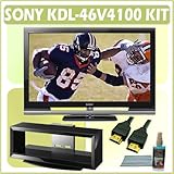 Sony Bravia V-Series KDL-46V4100 46-inch 1080P LCD HDTV and Accessory Outfit Outfit With Stand & 3 Y