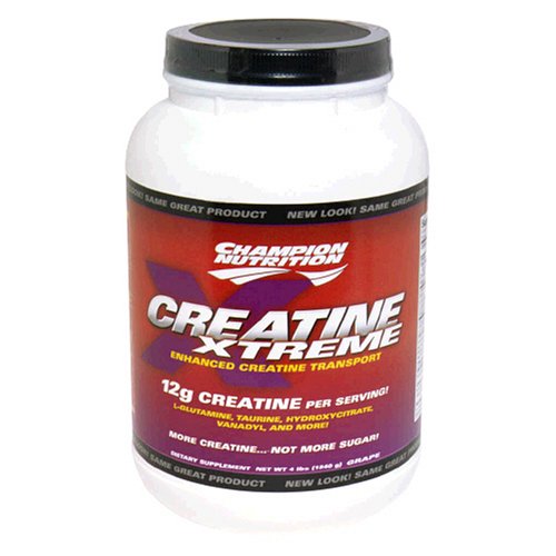Buy Champion Nutrition Creatine Xtreme Enhanced Creatine Transport Powder, Grape, 64-Ounce Plastic Jar by Champion Nutrition