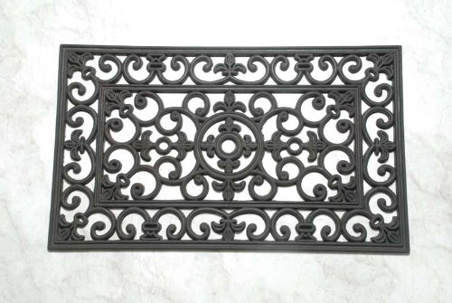 Homescapes - Door Mat - Rectangular Wrought Iron Effect - 45 x 75 cm - Indoor and Outdoor Doormat- Hard Wearing and Easy Maintenance mat