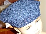 B305dn, Hand crocheted Denim gimp Beret