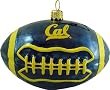 California Golden Bears Football Blown Glass Ornament