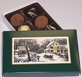 Scott's Cakes Cocoa Covered Dark & White and Dark & White Chocolate Truffles 1/2 Pound Homestead Box