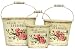 Belle Jardiniere Decoupage Tin Oval Pail Set of 3 - Large = 9"x4 1/4"x7 1/4"H