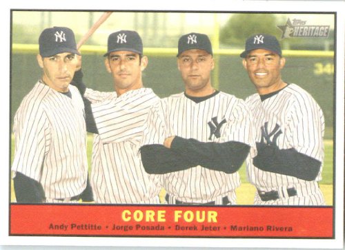 2010 Topps Heritage #411 Derek Jeter / Pettitte / Posada / Rivera - New York Yankees (Core Four) (Baseball Cards)