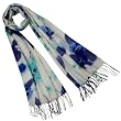 100% Acrylic Watercolor Flowers Tassel Ends Long Scarf Shawl - Various Colors Available