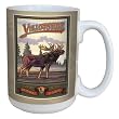 TreeFree Greetings 79469 Yellowstone National Park Moose by Paul A. Lanquist Ceramic Mug with Full-Sized Handle, 15-Ounce, Multicolored