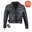 Leather Jackets - Mens Vented Motorcycle Leather Jacket MJ416