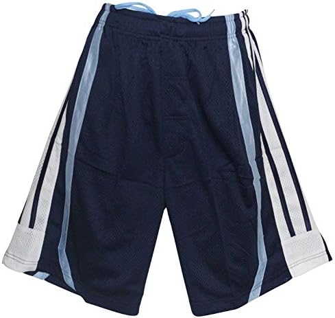 Men's Mesh Short With Dazzle Sides Cut &amp; Taping-Navy/Lt-Blue/Wht-X-large