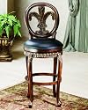 Counter Bar Stool - Fleur De Lis Triple Leaf Counter Stool - 62969