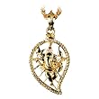 Paisley Ganesh Pendant in Yellow Metal