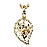 Paisley Ganesh Pendant in Yellow Metal