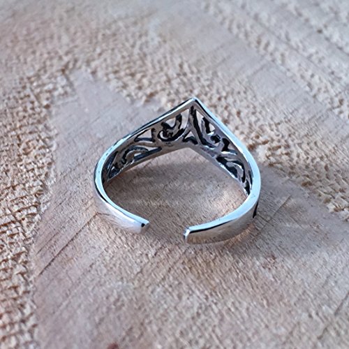 Adjustable Size Toe Ring Solid 925 Sterling Silver Crown Tiara